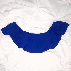 Blue off the shoulder swimsuit